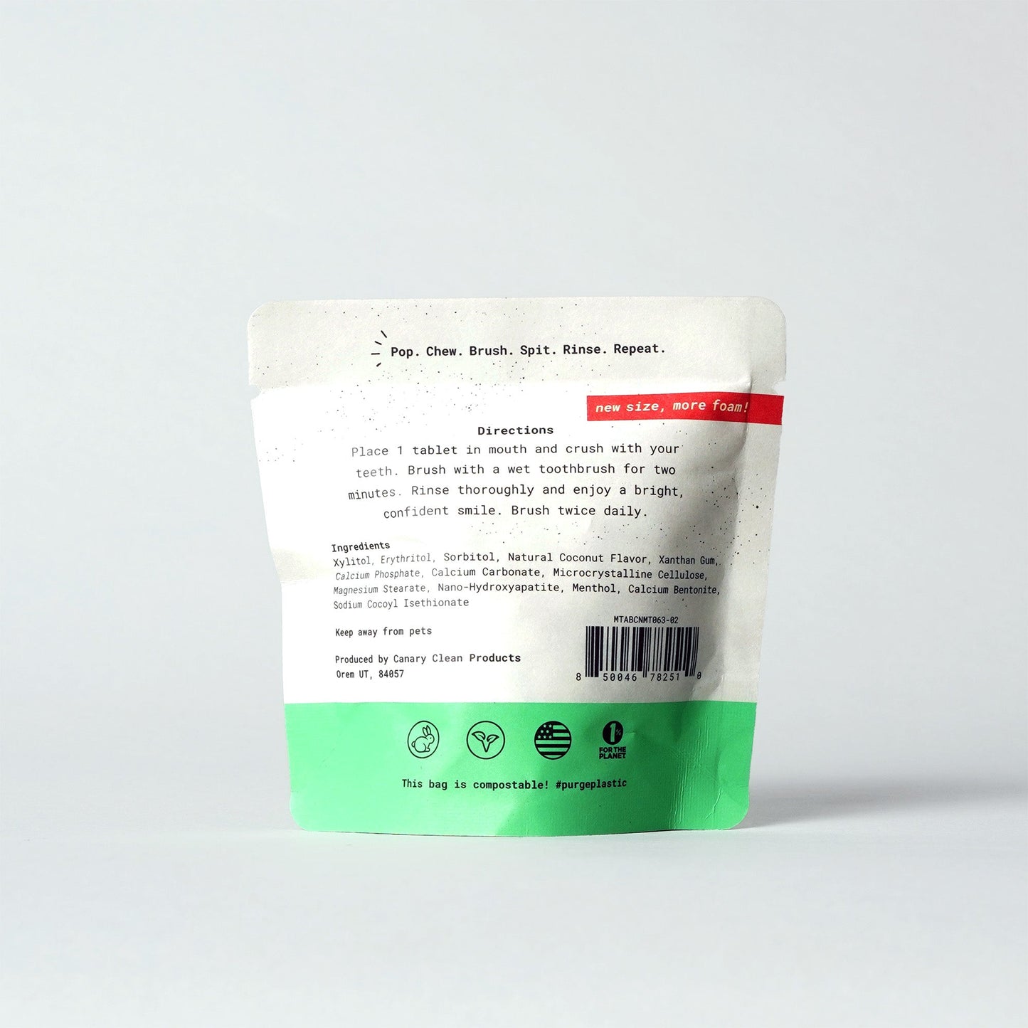 Coconut Mint Toothpaste Tablets | Plastic-Free | Nano Hydroxyapatite