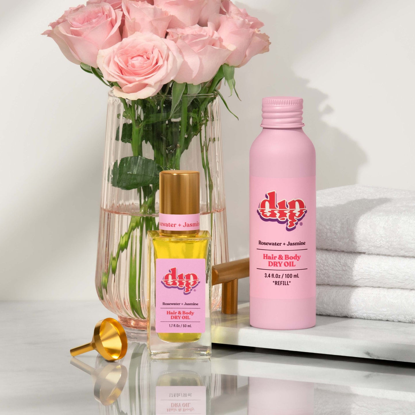 Dip REFILL Hair & Body Dry Oil - Rosewater & Jasmine