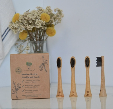 Bamboo Electric Toothbrush Heads | Philips Sonicare Compatible Replacement Heads (4-Pack)