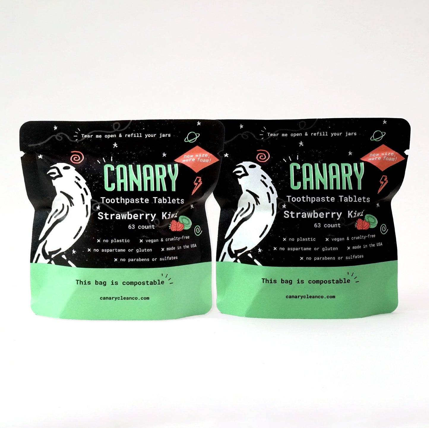 Strawberry + Kiwi Toothpaste Tablets | Plastic-Free | Kids Toothpaste Tablets with Nano Hydroxyapatite