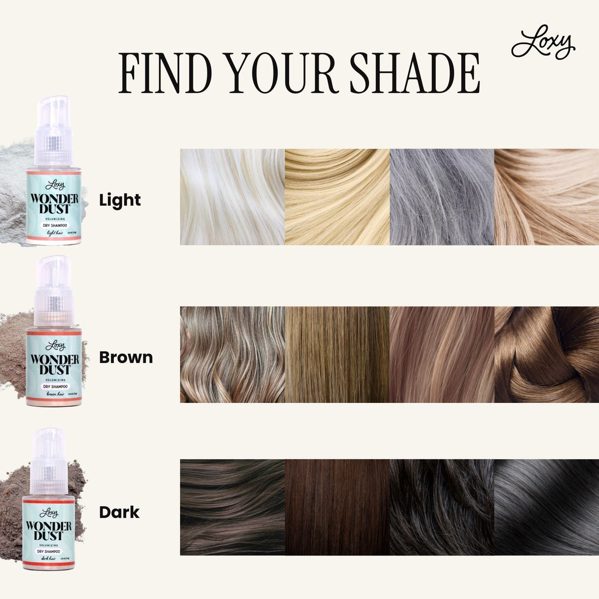 Wonder Dust Dry Shampoo: Oil-Absorbing, Volumizing Powder for Light, Brown & Dark Hair