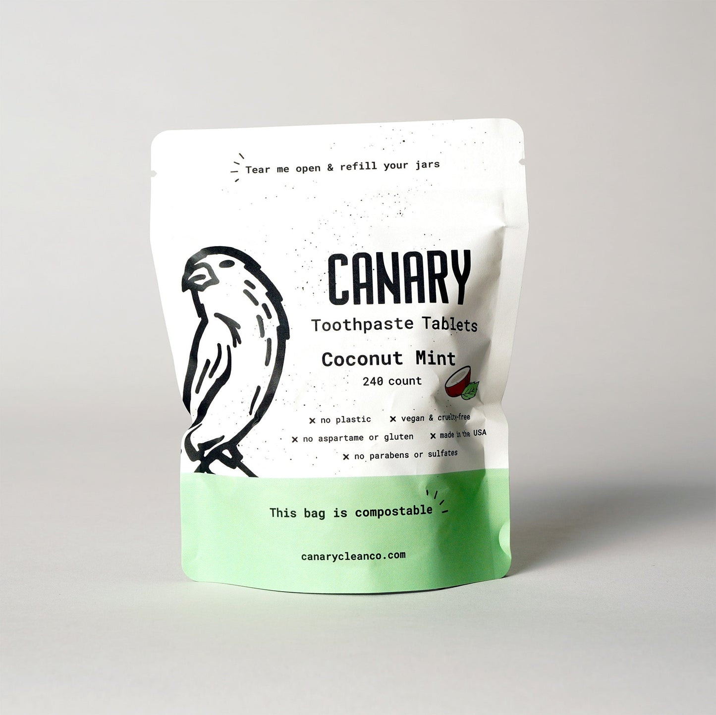 Coconut Mint Toothpaste Tablets | Plastic-Free | Nano Hydroxyapatite