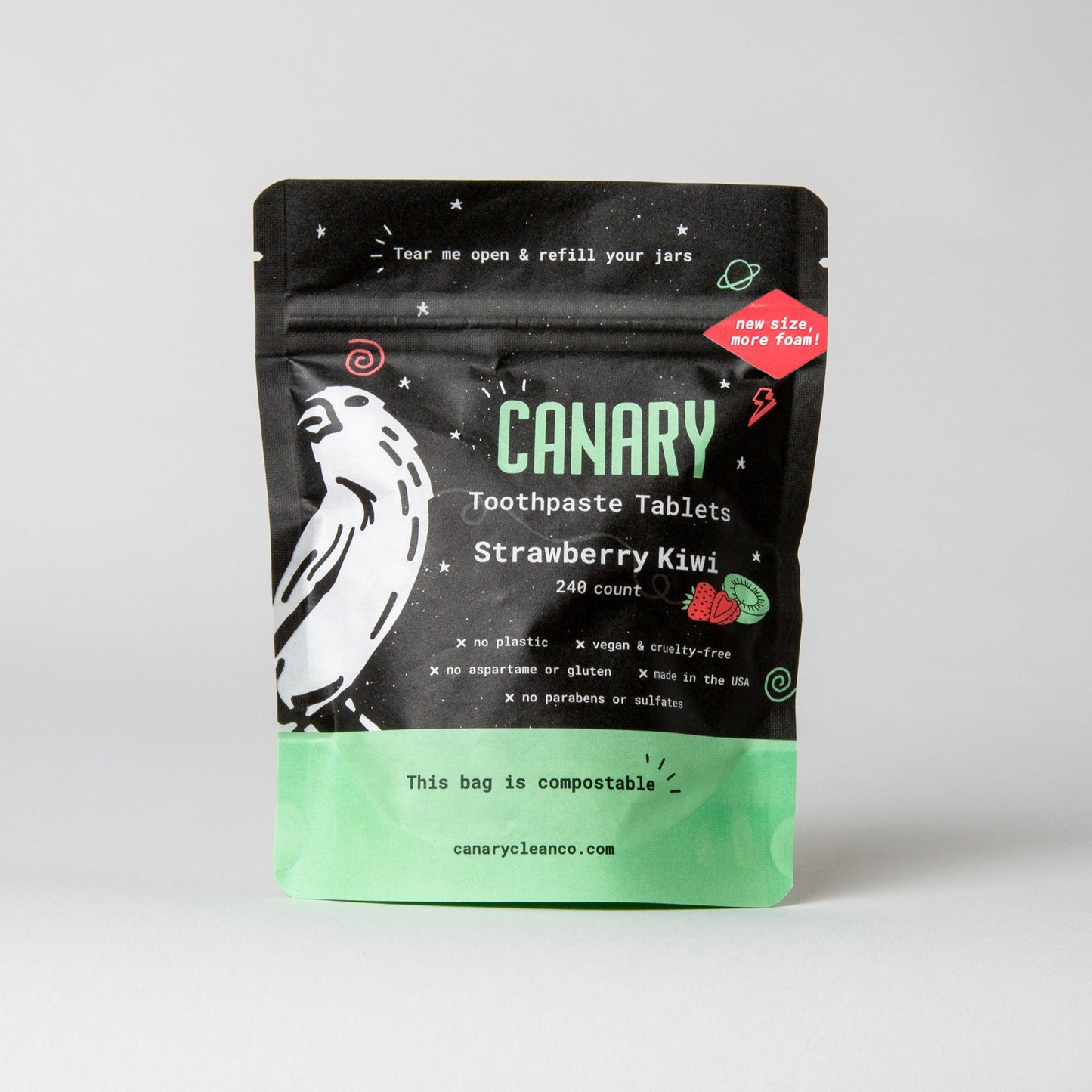 Strawberry + Kiwi Toothpaste Tablets | Plastic-Free | Kids Toothpaste Tablets with Nano Hydroxyapatite