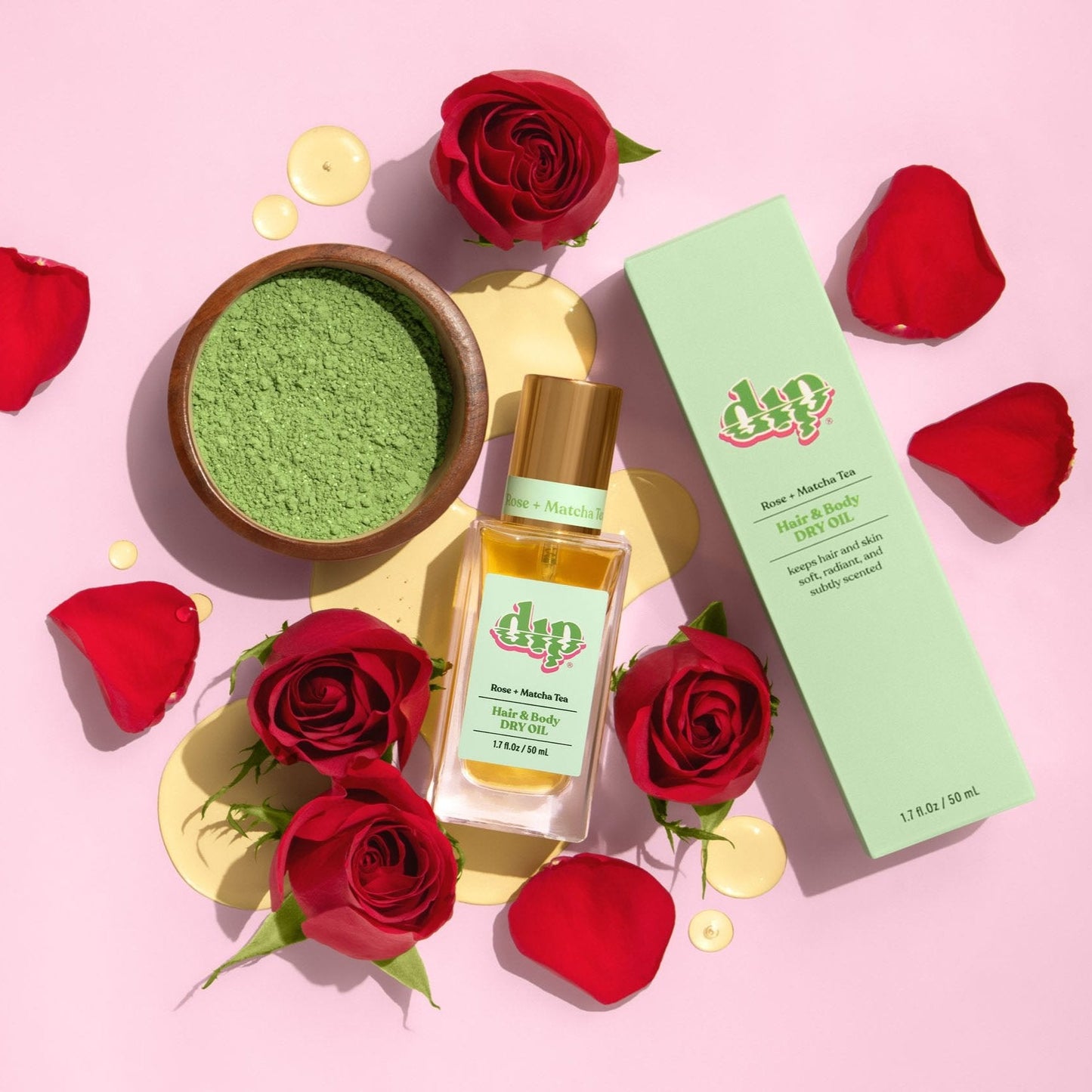 Dip Hair & Body Dry Oil - Rose & Matcha Tea