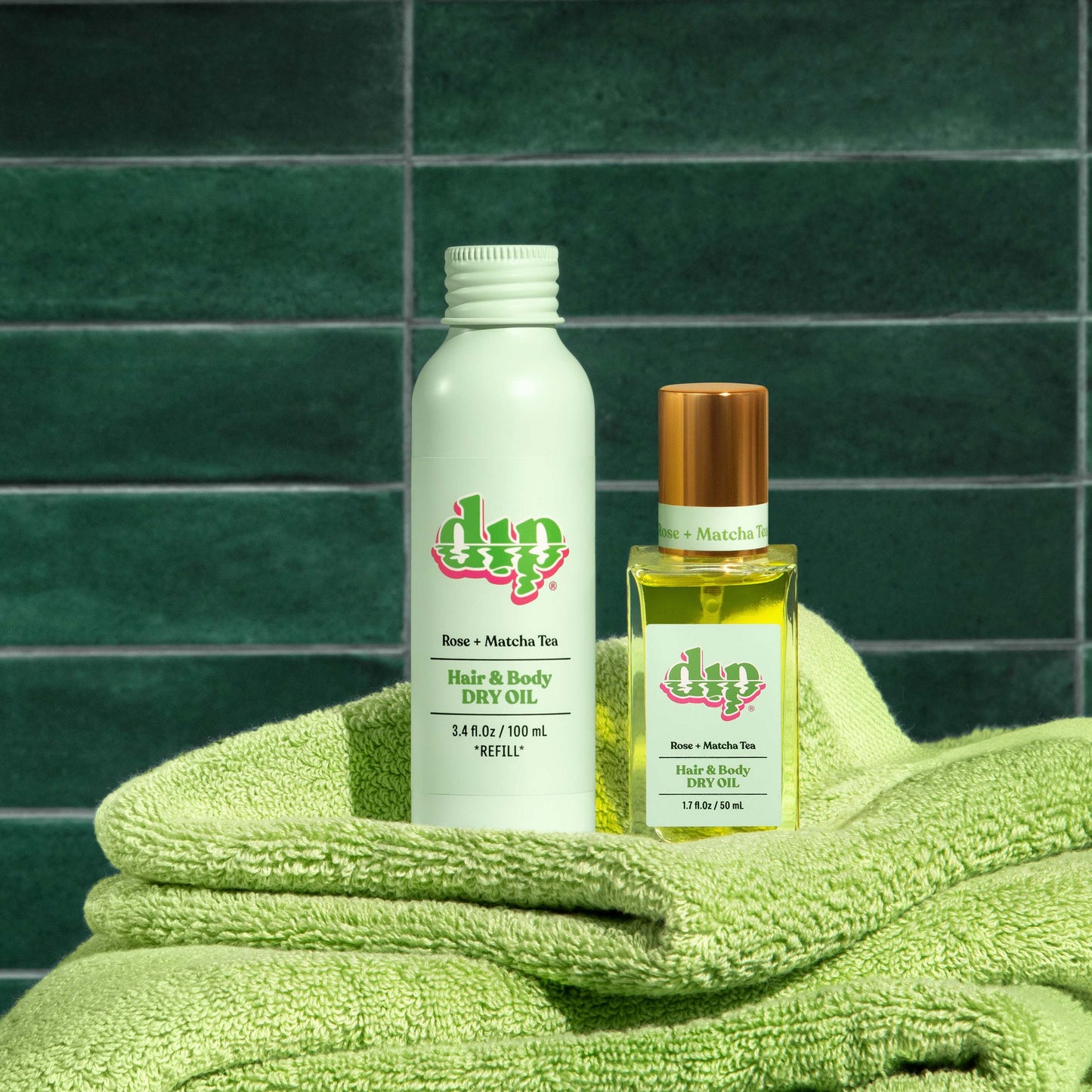 Dip REFILL Hair & Body Dry Oil - Rose & Matcha Tea