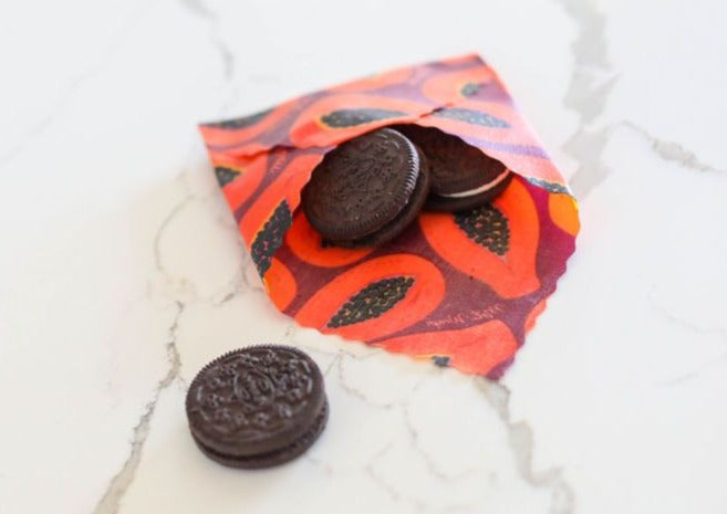 Beeswax Wrap Bulk Roll - Purple Papaya Print