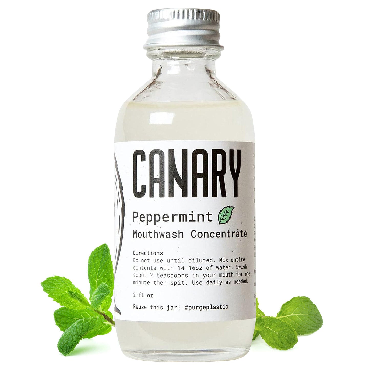 Peppermint Mouthwash Concentrate | Fluoride-Free Mouthwash with Xylitol & Aloe Vera