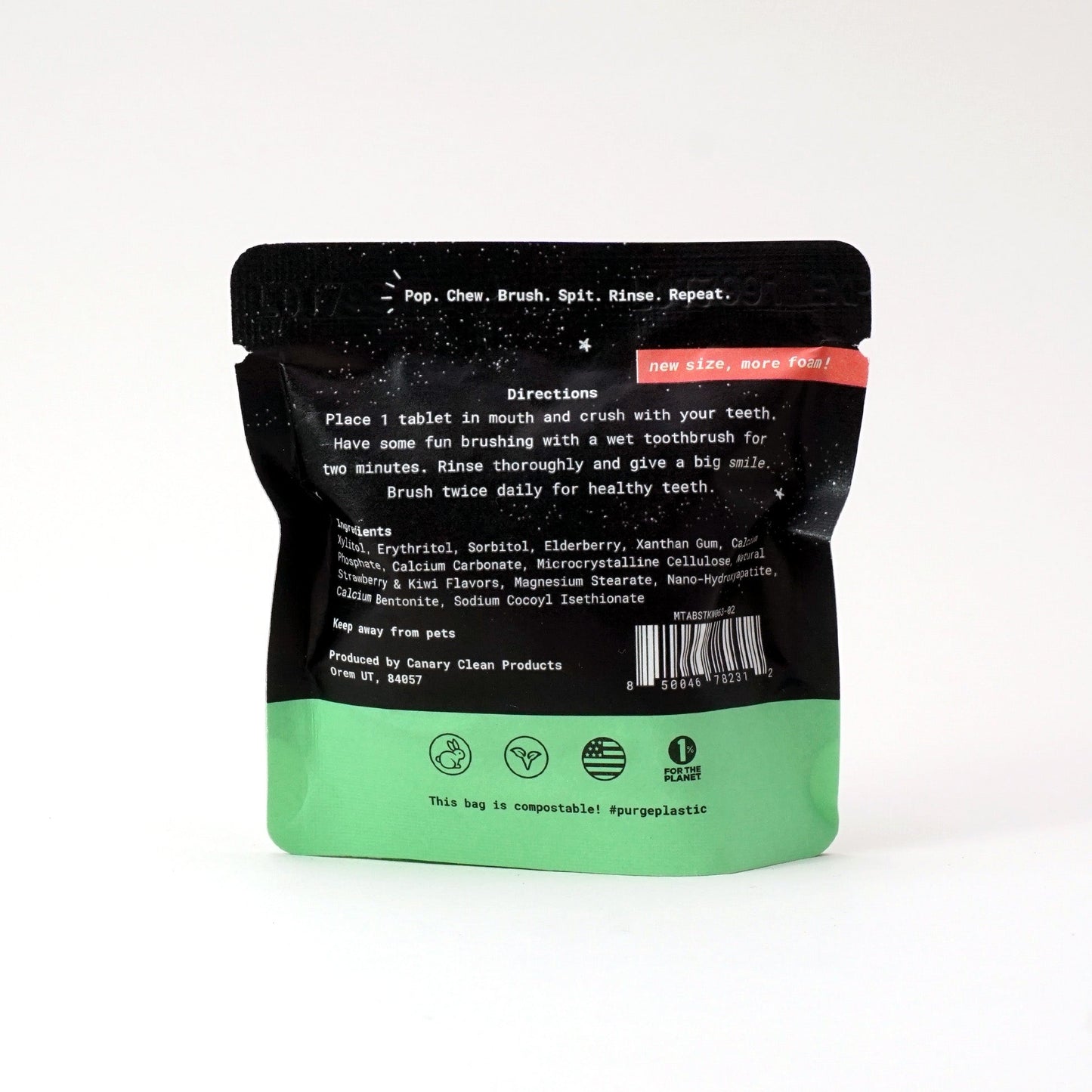 Strawberry + Kiwi Toothpaste Tablets | Plastic-Free | Kids Toothpaste Tablets with Nano Hydroxyapatite
