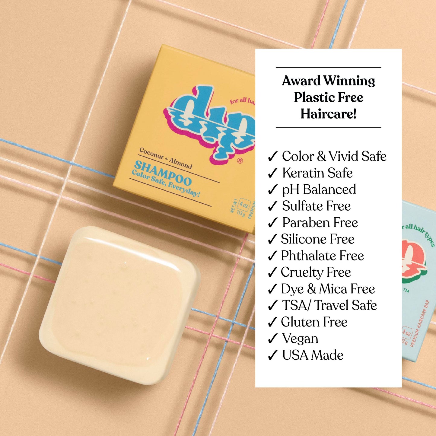 Dip Shampoo Bar: Color Safe, Everyday - Coconut & Almond