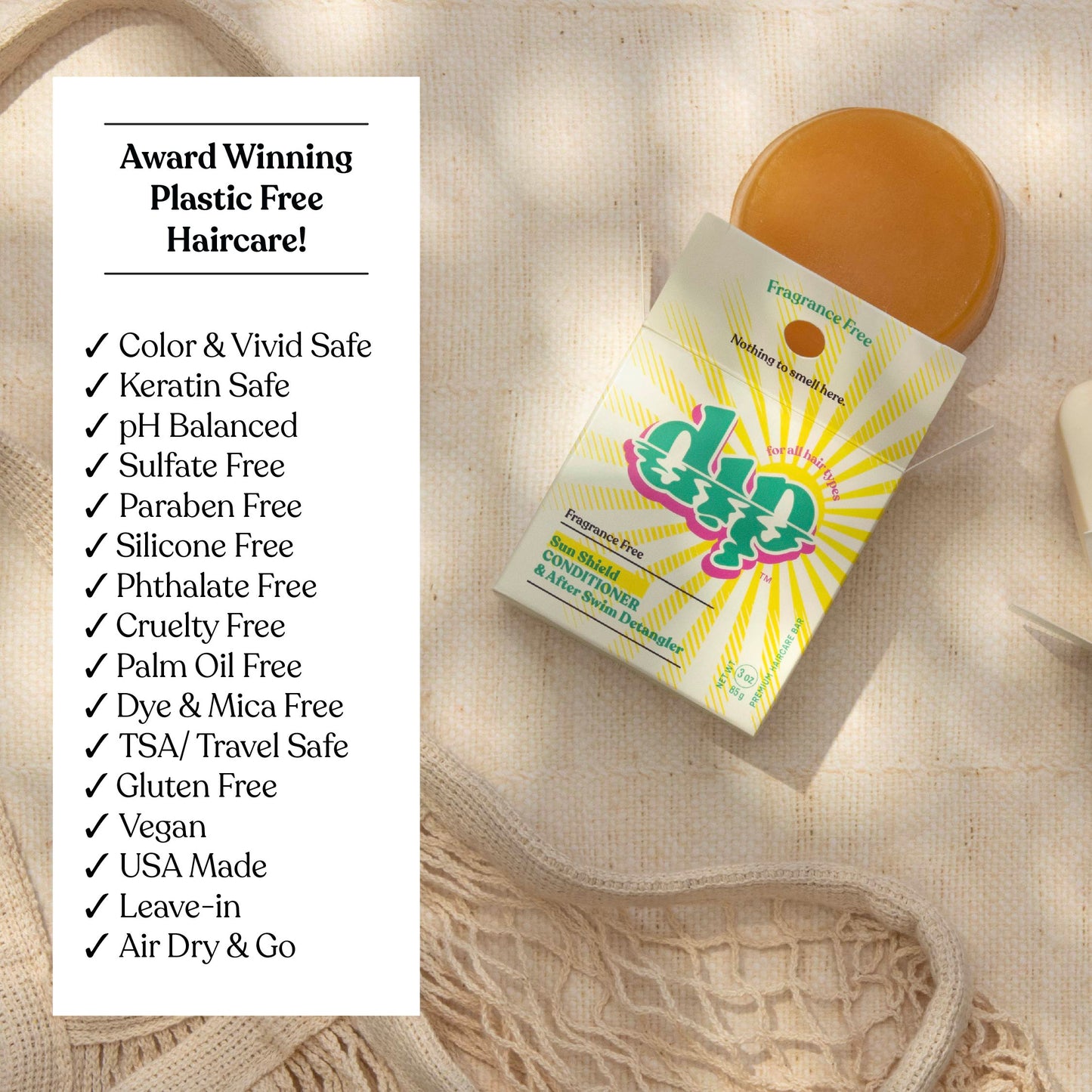Dip Sun Shield: Conditioner Bar & After Swim Detangler