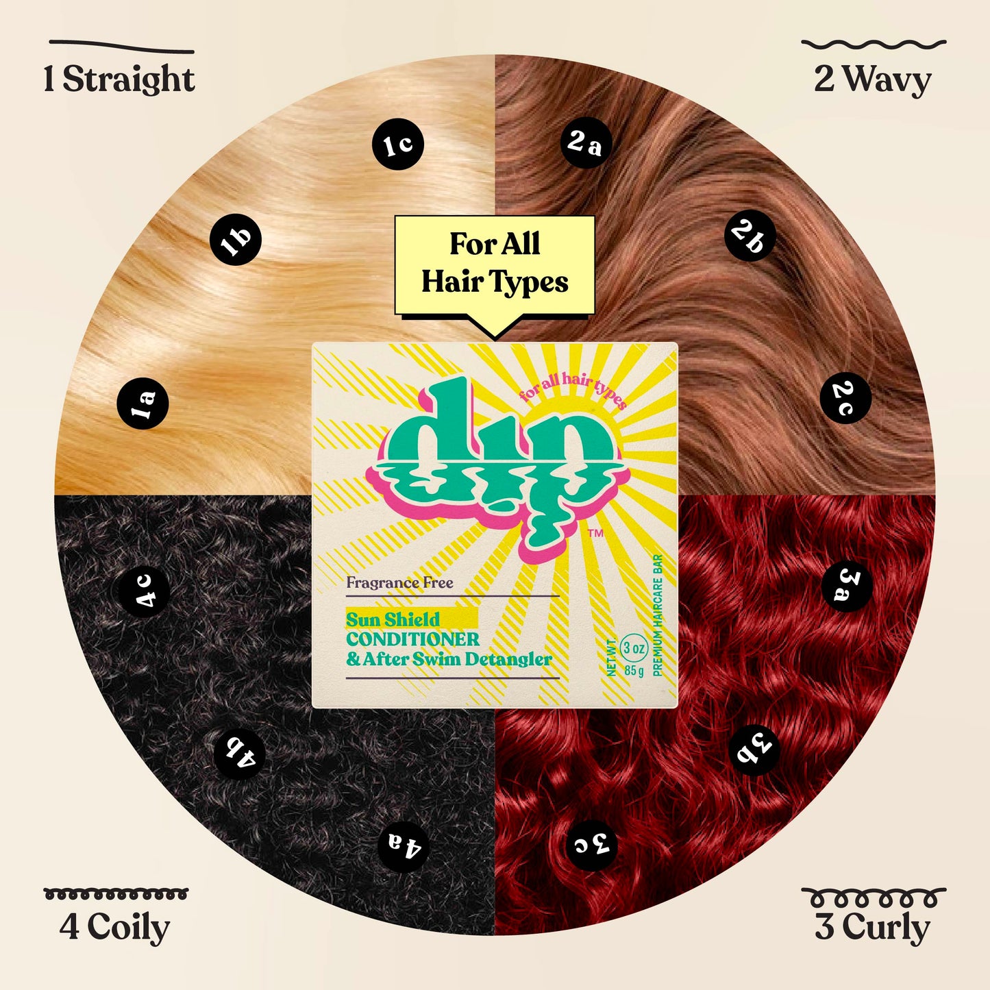 Dip Sun Shield: Conditioner Bar & After Swim Detangler
