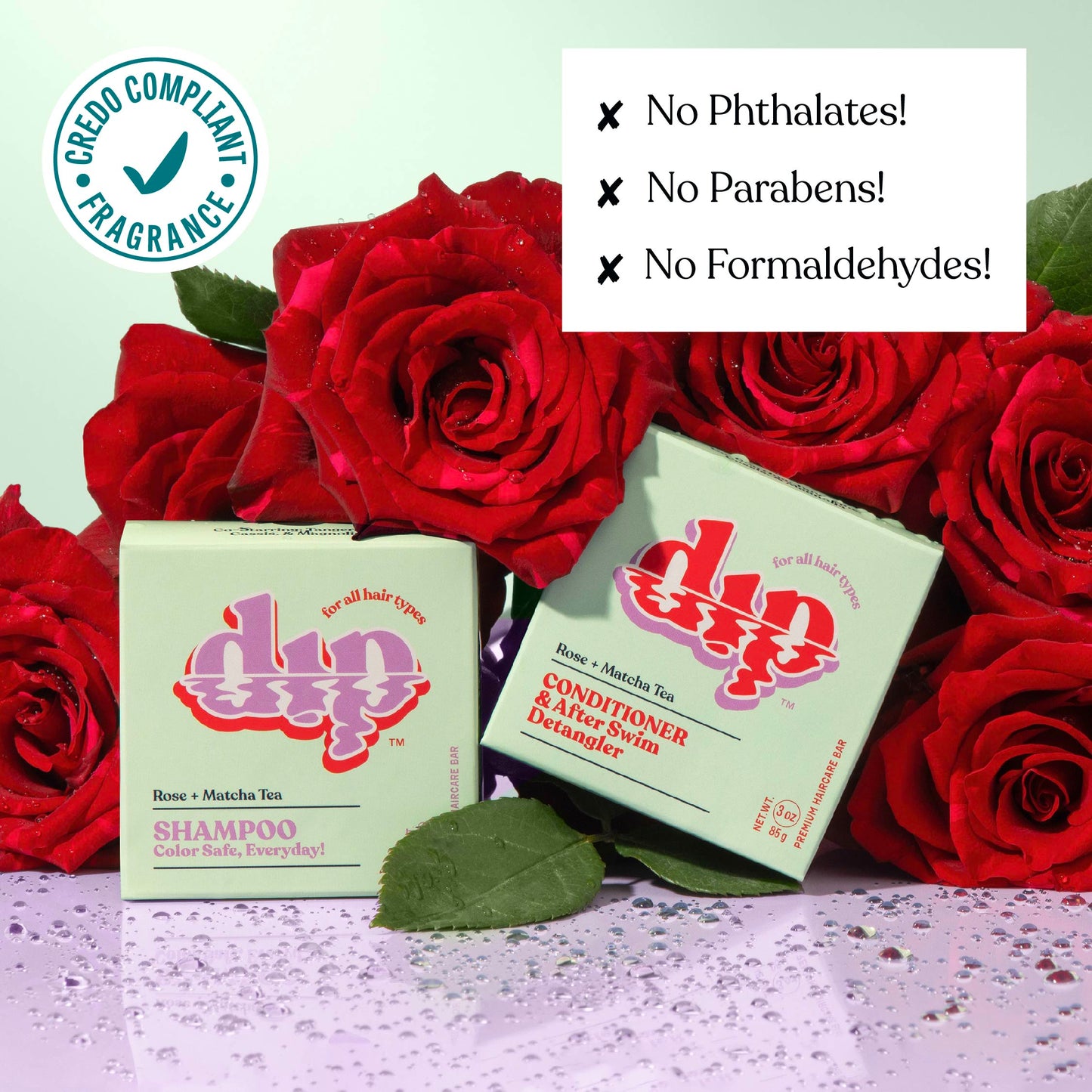 Dip Conditioner Bar & After Swim Detangler - Rose & Matcha Tea