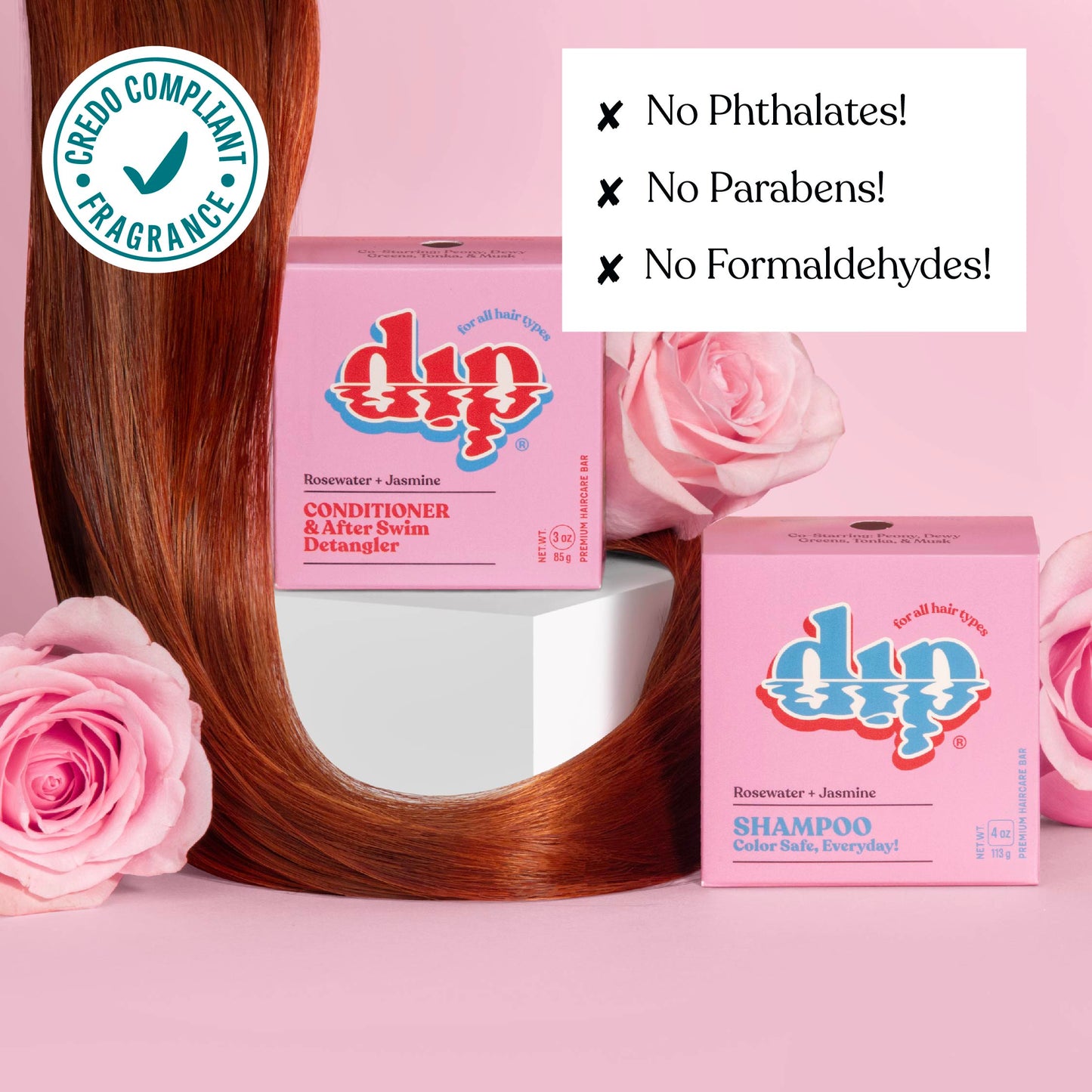 Dip Conditioner Bar & After Swim Detangler - Rosewater & Jasmine