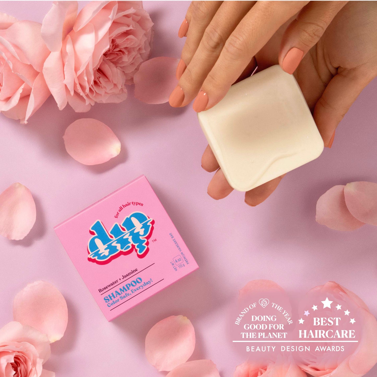 Dip Shampoo Bar: Color Safe, Everyday- Rosewater & Jasmine
