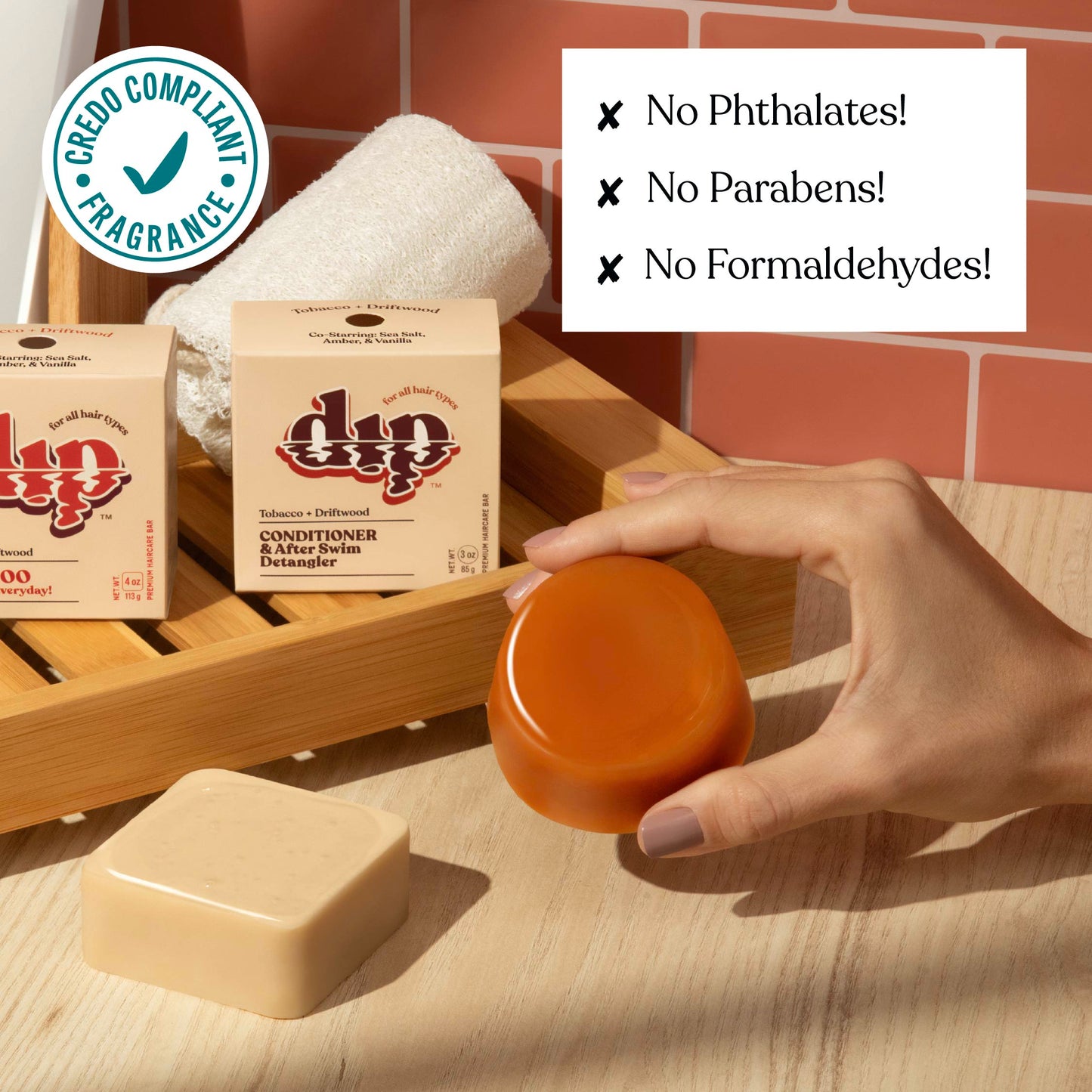 Dip Conditioner Bar & After Swim Detangler - Tobacco & Driftwood