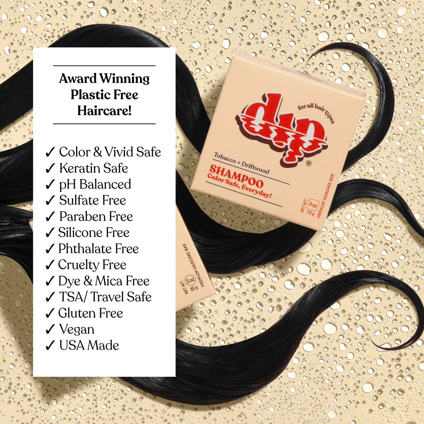 Dip Shampoo Bar: Color Safe, Everyday - Tobacco & Driftwood