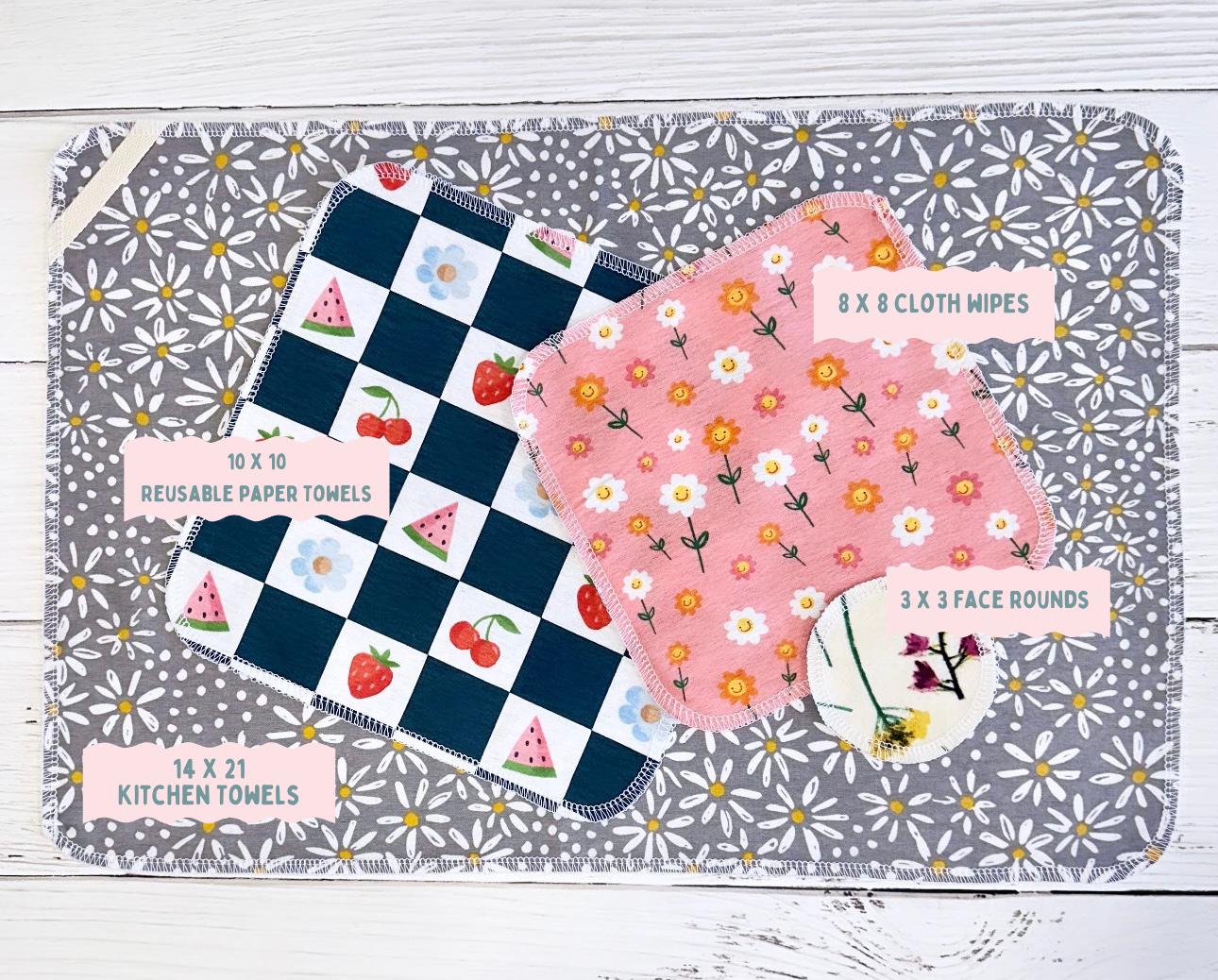 Reusable Paper Towels--Meadow Moments Mint