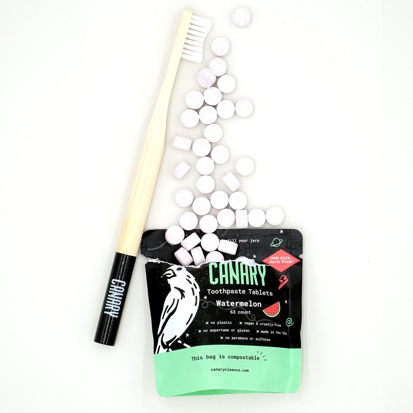 Watermelon Toothpaste Tablets | Plastic-Free | Kids Toothpaste Tablets with Nano Hydroxyapatite