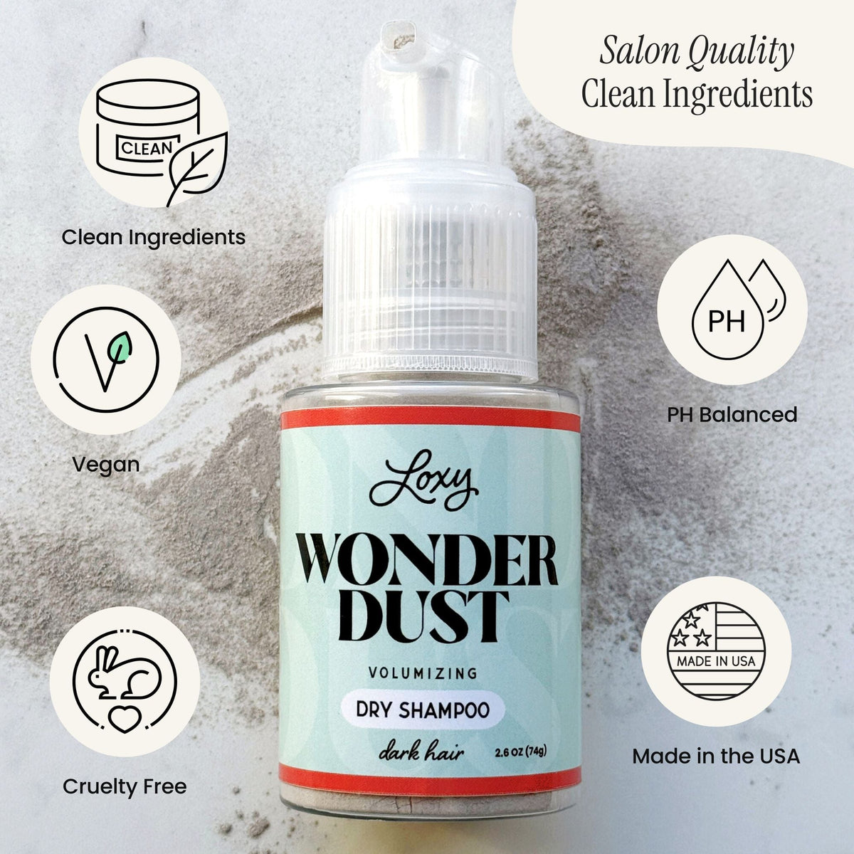 Wonder Dust Dry Shampoo: Oil-Absorbing, Volumizing Powder for Light, Brown & Dark Hair